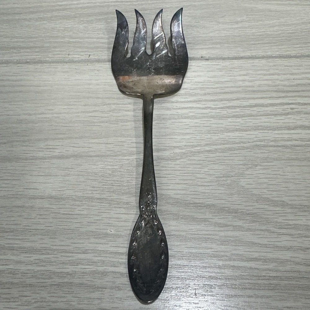 Alvin Silver Diana Pattern Buffet Cold Meat Serving Fork 8.5x2.5" Vintage